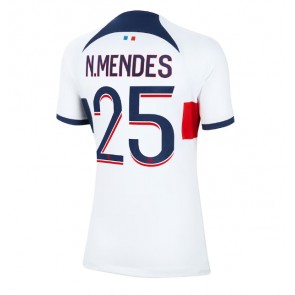 Paris Saint-Germain Nuno Mendes #25 Udebanetrøje Dame 2023-24 Kort ærmer